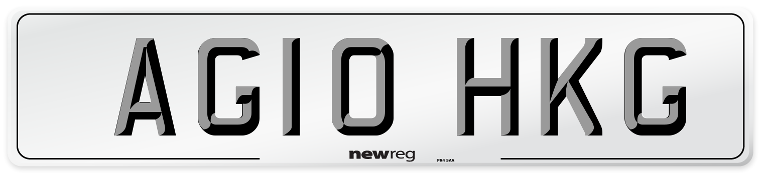 AG10 HKG Number Plate from New Reg